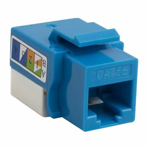 Load image into Gallery viewer, Close up image of a CAT RJ-45 Keystone Jack used in connecting bulk cable
