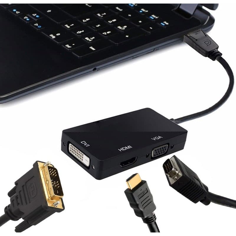 Load image into Gallery viewer, 4XEM 3 In 1 DisplayPort to HDMI DVI VGA Adapter
