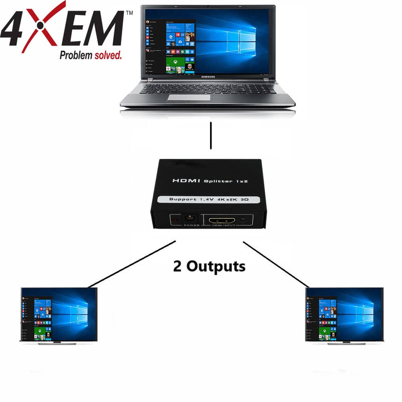 Load image into Gallery viewer, 4XEM 2 Port HDMI Splitter Supports 3D 4K/2K