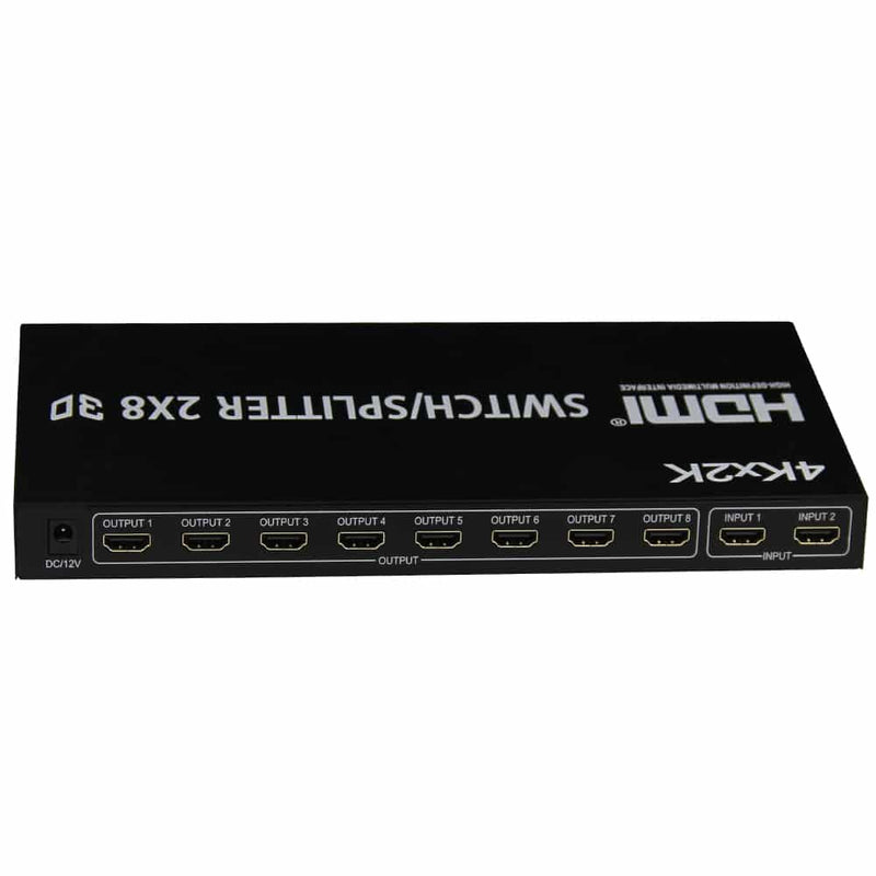 Load image into Gallery viewer, 4XEM 2x8 Port HDMI SplitterSwitcher Supports 3D 4K/2K