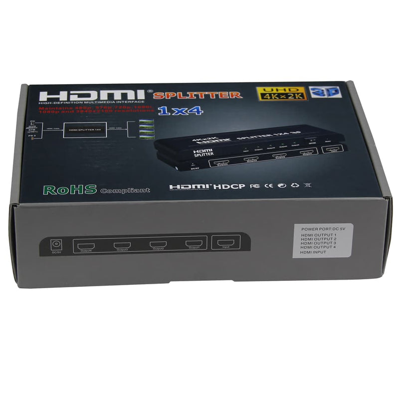 Load image into Gallery viewer, 4XEM 4 Port HDMI Splitter Supports3D 4K/2K