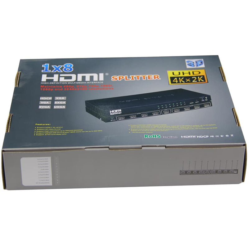 Load image into Gallery viewer, 4XEM 8 Port HDMI Splitter Supports 3D 4K/2K
