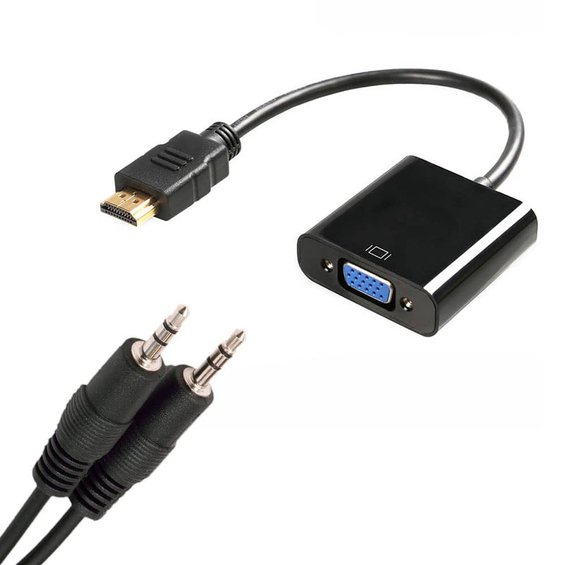 Load image into Gallery viewer, 4XEM HDMI to VGA Adapter With 3.5mm Audio Cable- Black