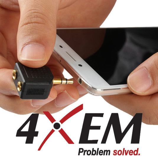 4XEM 3.5mm Mini Jack Headphone Splitter Audio Devices (Black)