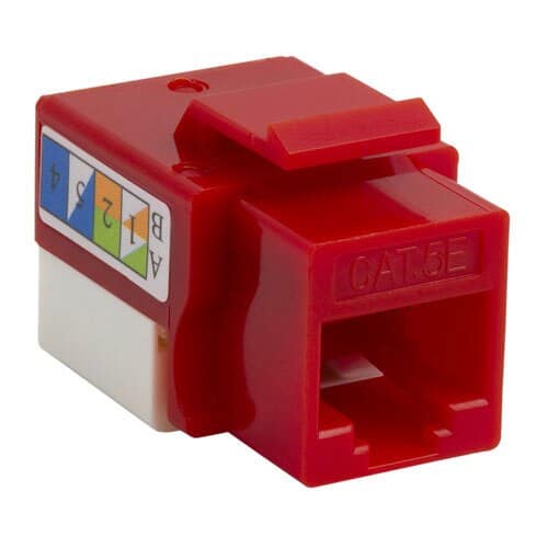 Load image into Gallery viewer, Close up image of a CAT RJ-45 Keystone Jack used in connecting bulk cable
