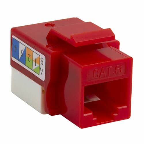 Load image into Gallery viewer, Close up image of a CAT RJ-45 Keystone Jack used in connecting bulk cable