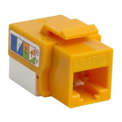 Load image into Gallery viewer, Close up image of a CAT RJ-45 Keystone Jack used in connecting bulk cable