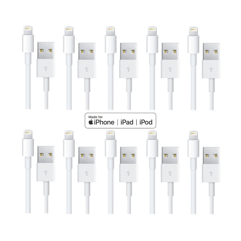 Load image into Gallery viewer, 4XEM 10 Pack of 3FT 8-Pin Lightning To USB Cable For iPhone/iPod/iPad White - MFi Certified