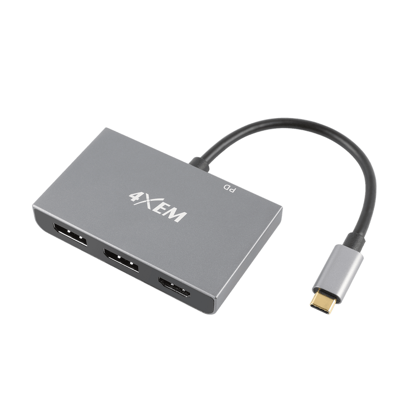 Load image into Gallery viewer, 4XEM 3-Port USB-C to DisplayPort and HDMI 8K Dual 4K Multi-Monitor Hub
