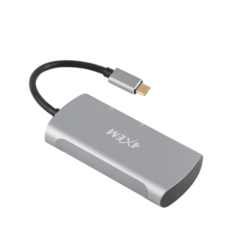 Load image into Gallery viewer, Alternate angle of the 4XEM USB-C hub with the USB-C connector
