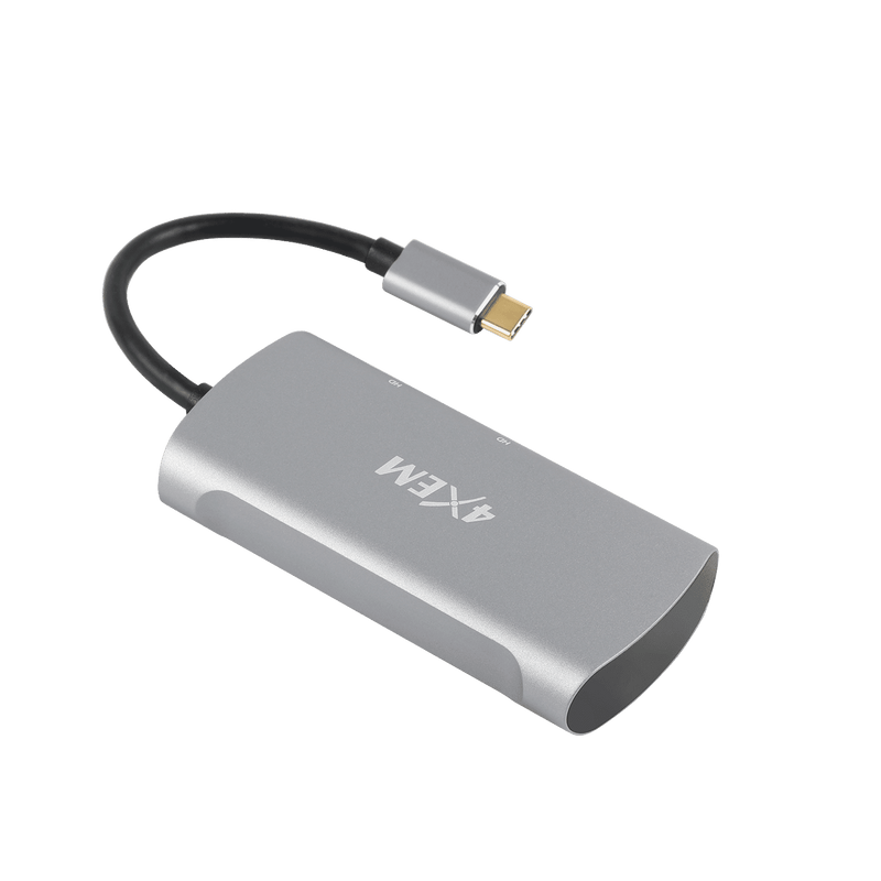 Load image into Gallery viewer, Alternate angle of the 4XEM USB-C hub with the USB-C connector