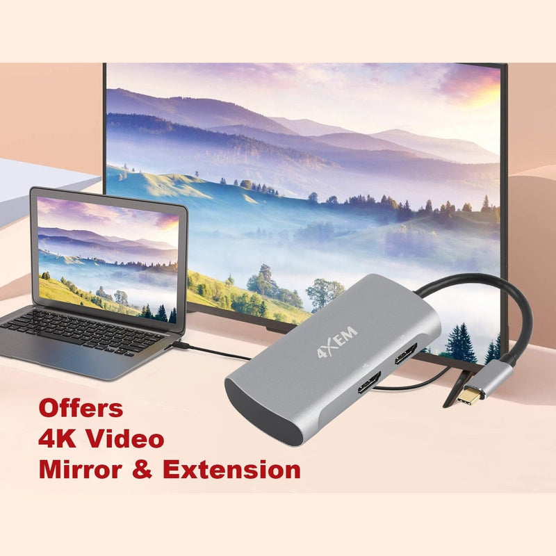Load image into Gallery viewer, Image: The USB Type C hub offers 4K video and video mirroring and video extension.
