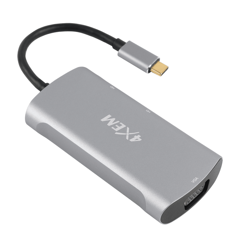 Load image into Gallery viewer, 4XEM 3-Port USB-C to HDMI and VGA Dual 4K Multi-Monitor Hub