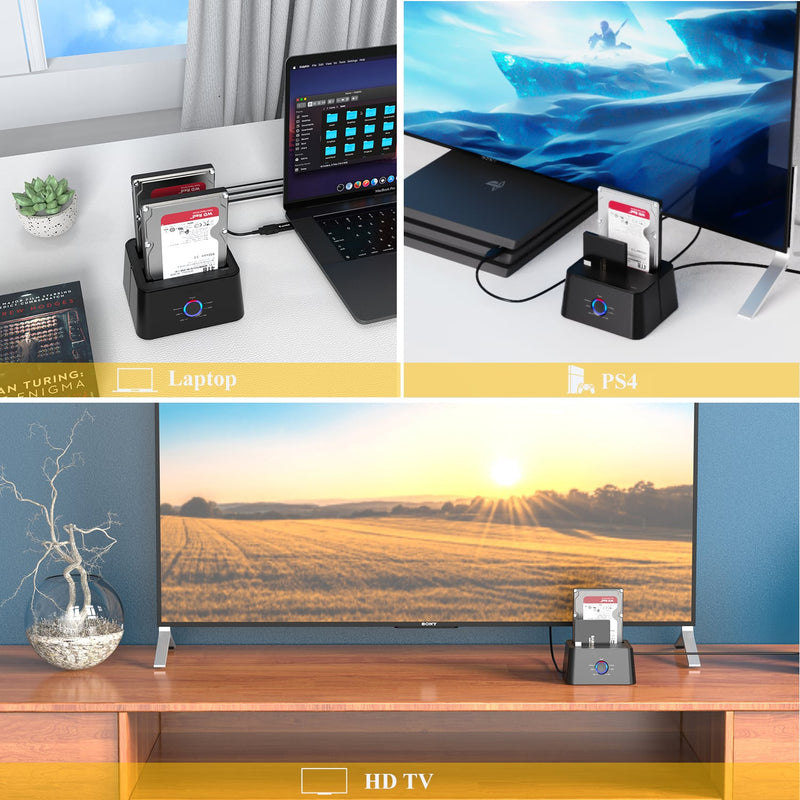 Load image into Gallery viewer, 4XEM Dual Bay External Hard Drive Docking Station