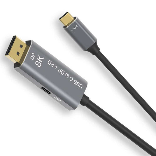 4XEM 8K/4K 2M USB-C to DisplayPort Cable with Power Delivery