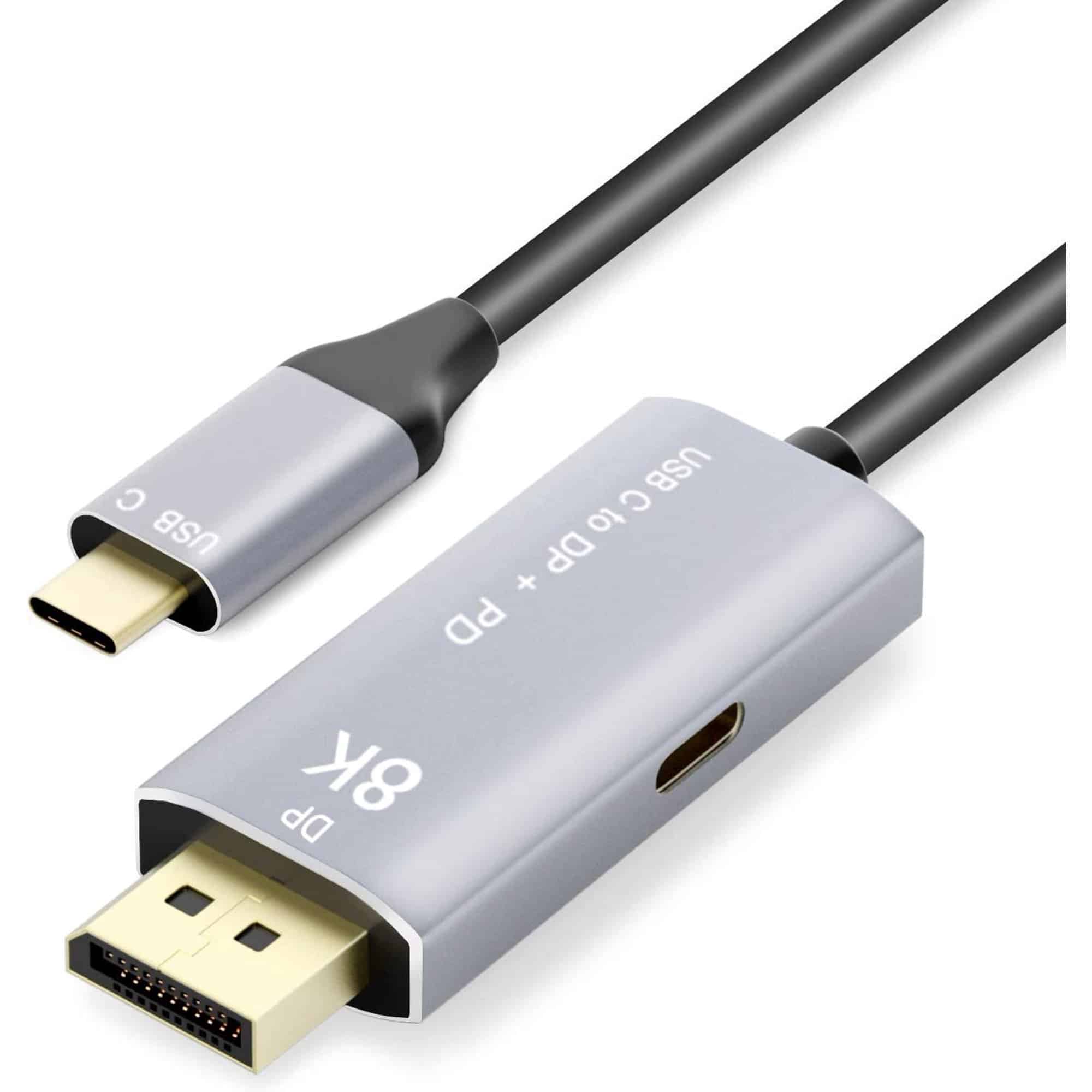 4XEM 8K 4K 2M USB C to DisplayPort Cable with Power Delivery