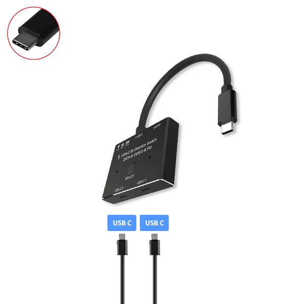 Load image into Gallery viewer, 4XEM USB-C Bi-Directional switch with 100W Charge capacity