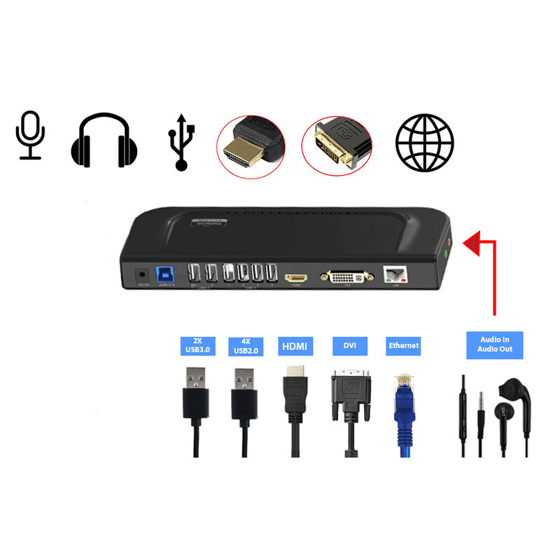 Load image into Gallery viewer, 4XEM USB 3.0 Slim Universal Docking Station Black with vertical stand