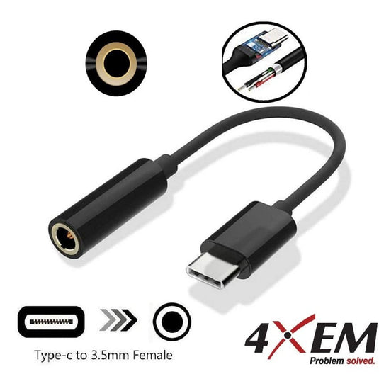 4XEM USB-C Male to 3.5MM Female Adapter (Black)