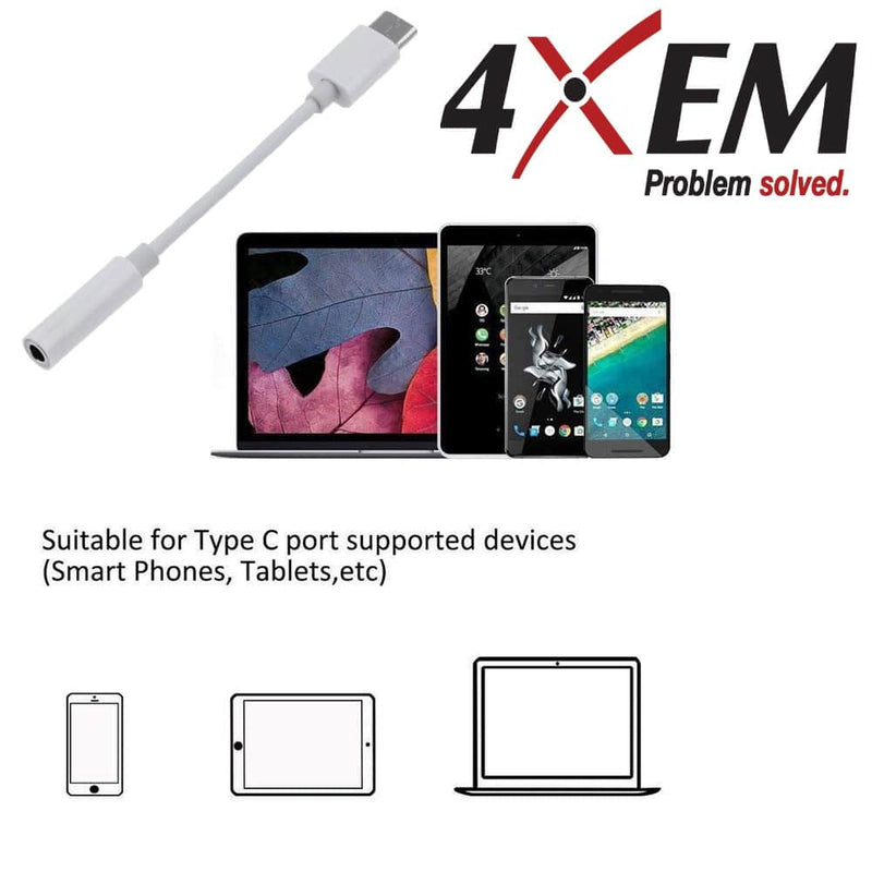 Load image into Gallery viewer, 4XEM USB-C MALE TO 3.5MM FEMALE ADAPTER WHITE