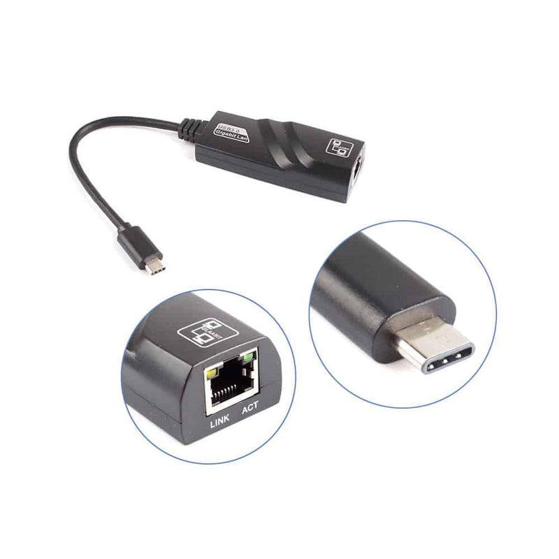 Load image into Gallery viewer, image highlighting both the rj-45 ethernet port and the usb type c connector