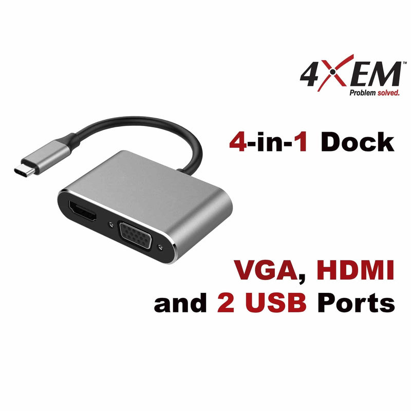 Load image into Gallery viewer, 4XEM 4-in-1 HDMI, VGA, Power Delivery USB-C Hub
