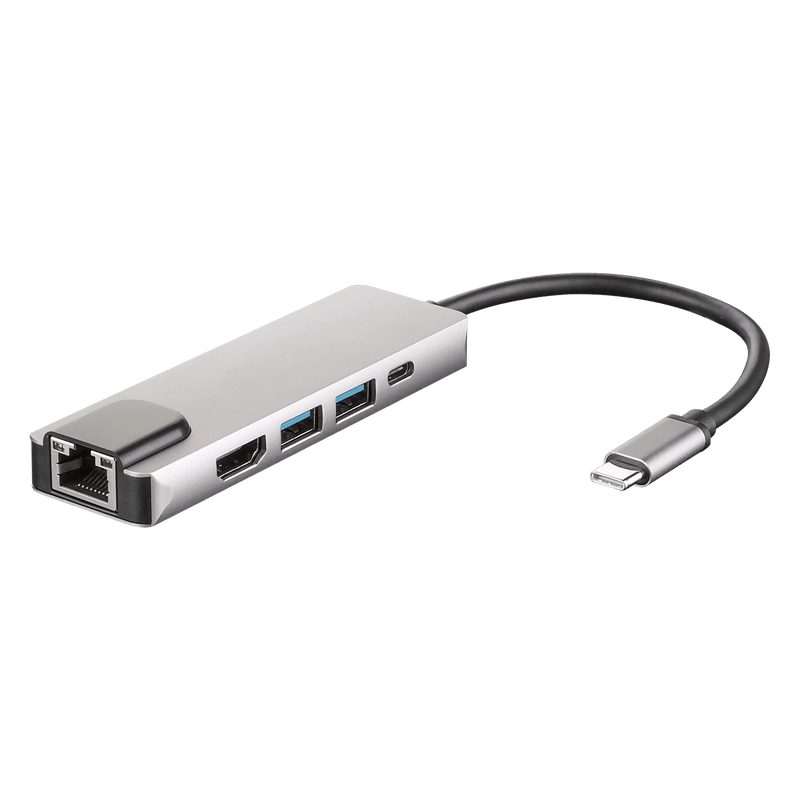 Load image into Gallery viewer, 4XEM's USB-C mulitport hub offering HDMI, ethernet, 2 USB-A and USB-C ports