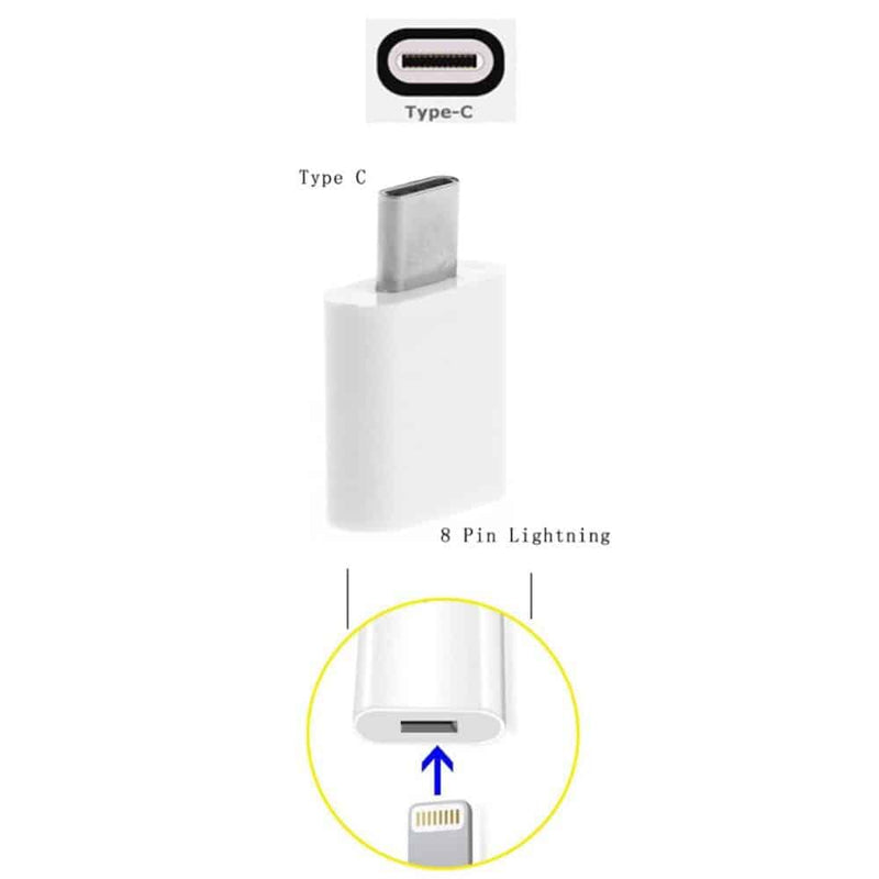 Load image into Gallery viewer, 4XEM USB-C Male to 8-Pin Female Adapter showcaing USB type c connector and 8 pin lightning port
