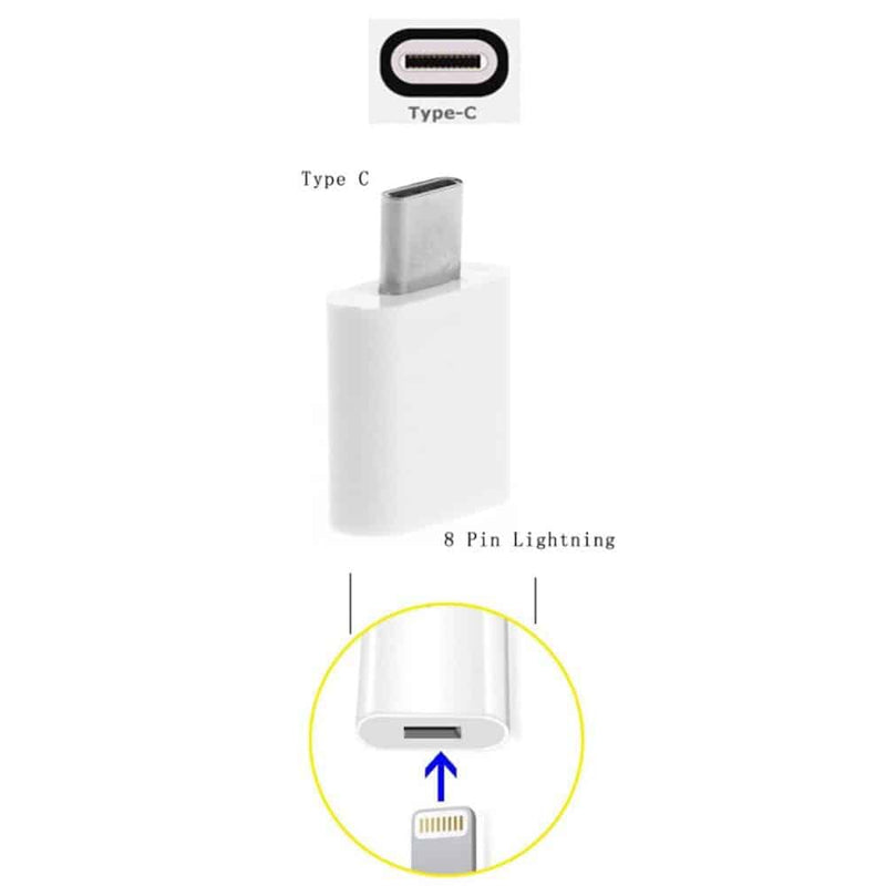 Load image into Gallery viewer, 4XEM USB-C Male to 8-Pin Female Adapter showcaing USB type c connector and 8 pin lightning port