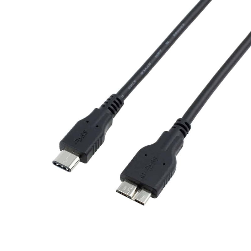 Load image into Gallery viewer, Meet the multitasking hero: a USB-C to Micro USB-B cable sporting two ends and a sleek black cable. Get ready to plug in, power up, and conquer the digital realm!