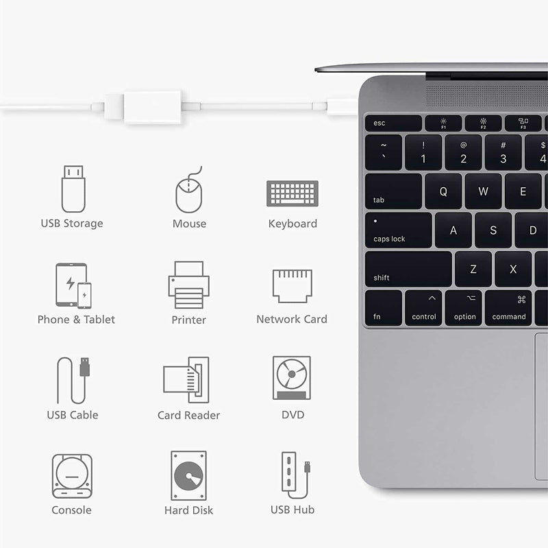 Load image into Gallery viewer, 4XEM USB-C Male to USB-A Female Adapter-White