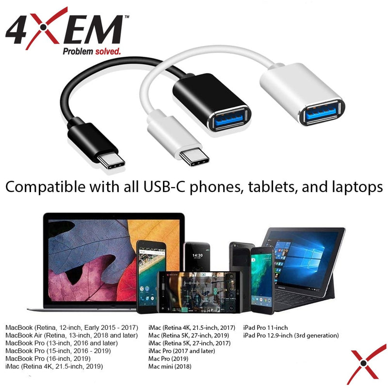 Load image into Gallery viewer, 4XEM USB-C Male to USB-A Female Adapter-White