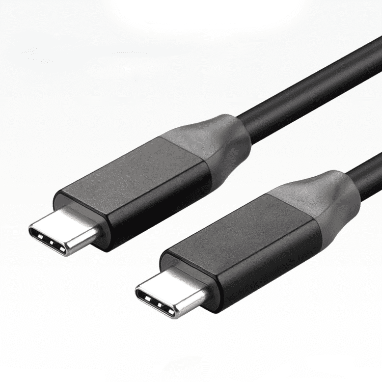 Load image into Gallery viewer, Embracing a minimalist aesthetic, two 4XEM black USB-C cables stand out boldly against a pure white background, promising seamless connectivity.