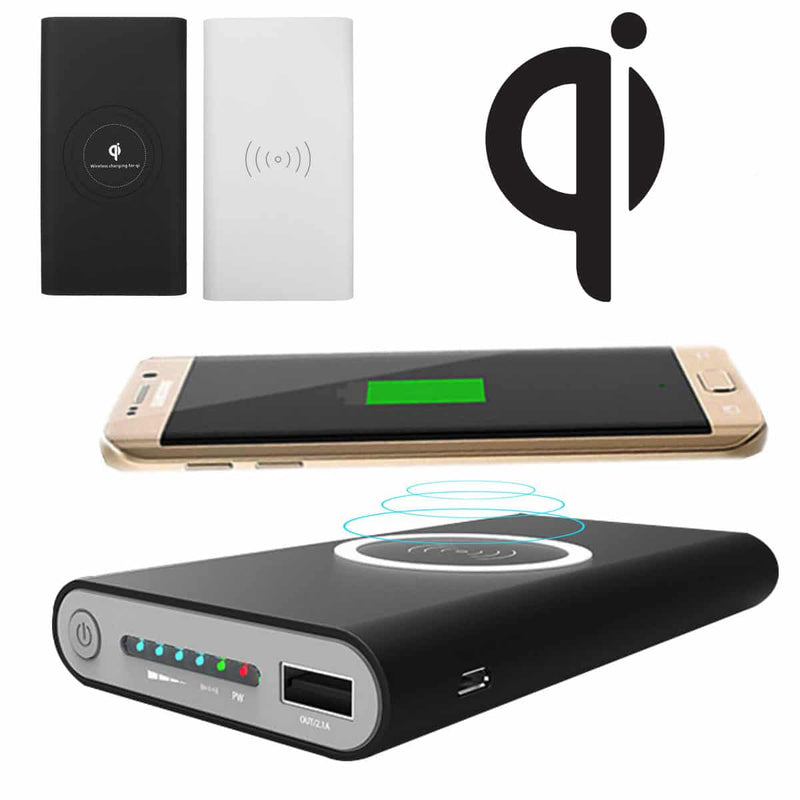 Load image into Gallery viewer, 4XEM Fast Wireless Charging Power Banks with a 10000mAh Capacity Black