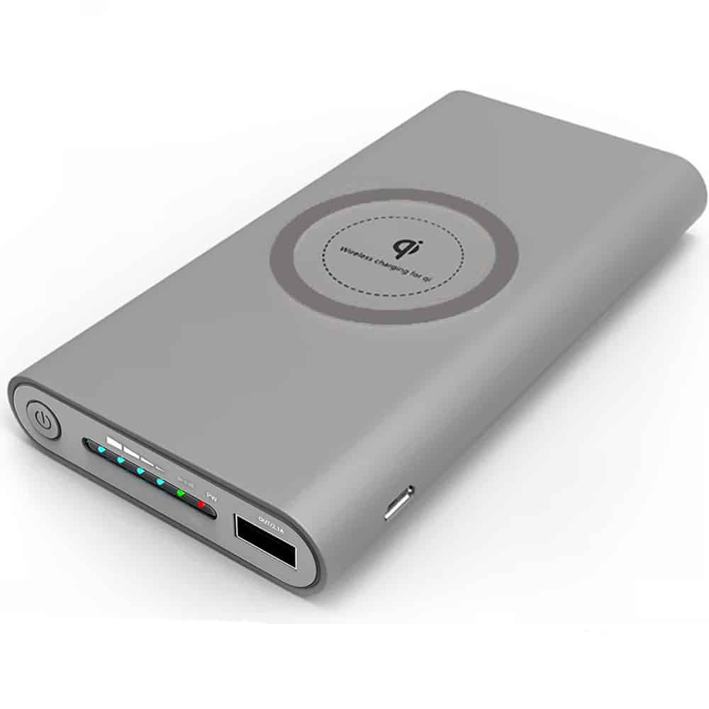 Democratie Inloggegevens Meter 4XEM Fast Wireless Charging Power Banks with a 10000mAh Capacity Gray