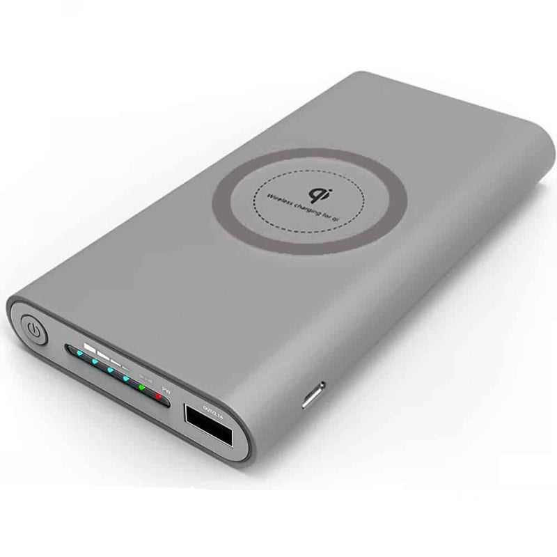 Load image into Gallery viewer, 4XEM Fast Wireless Charging Power Banks with a 10000mAh Capacity Gray