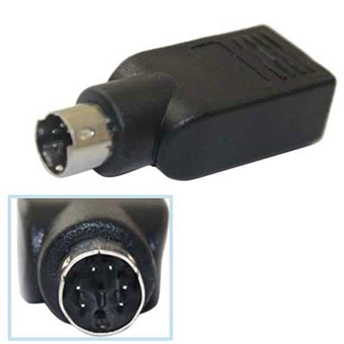 4XEM 6-Pin PS/2 Male To USB Female Keyboard Adapter