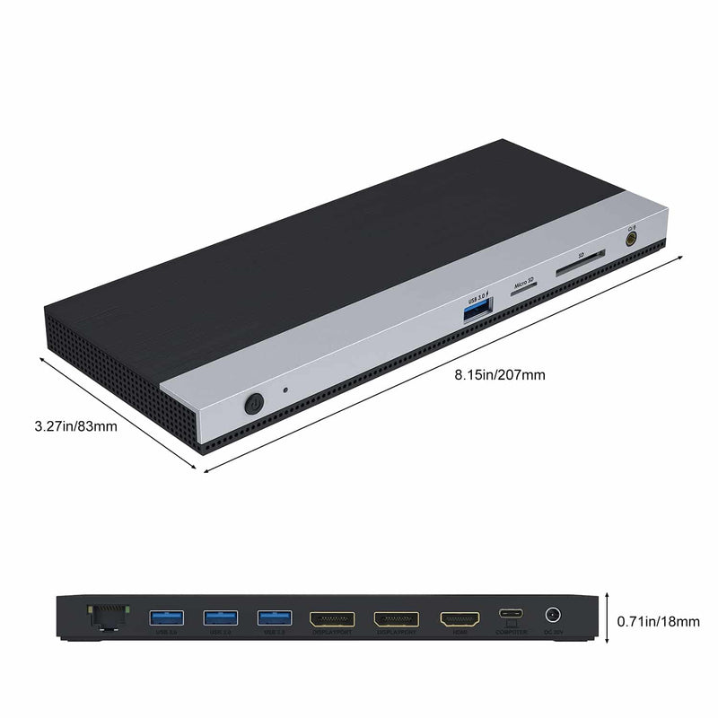 Load image into Gallery viewer, 4XEM USB-C Triple Display Docking Station with Power Delivery 2 DP + 1 HDMI