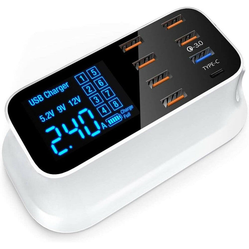 Load image into Gallery viewer, 4XEM 40W 8-Port USB Desktop Charger Quick Charge QC