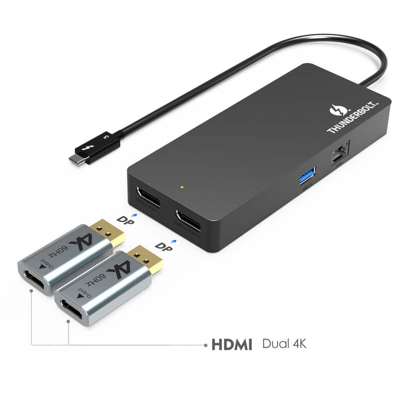 Load image into Gallery viewer, 4XEM Thunderbolt 3 Dual 4K Mini Docking Station (Dual DisplayPort)