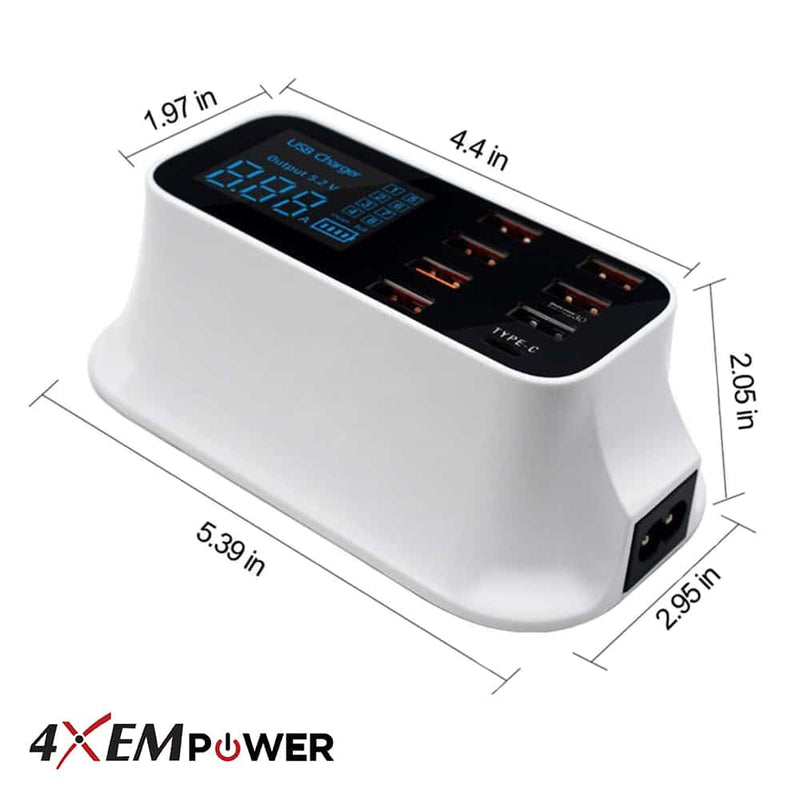 Load image into Gallery viewer, 4XEM 40W 8-Port USB Desktop Charger Quick Charge QC