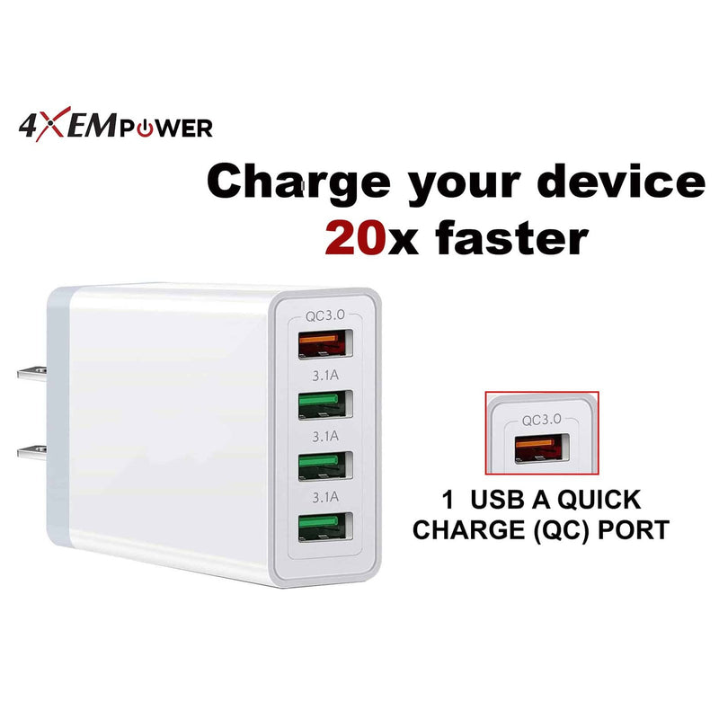 Load image into Gallery viewer, 4XEM 4-Port Charger with Quick Charge 3.0 Port
