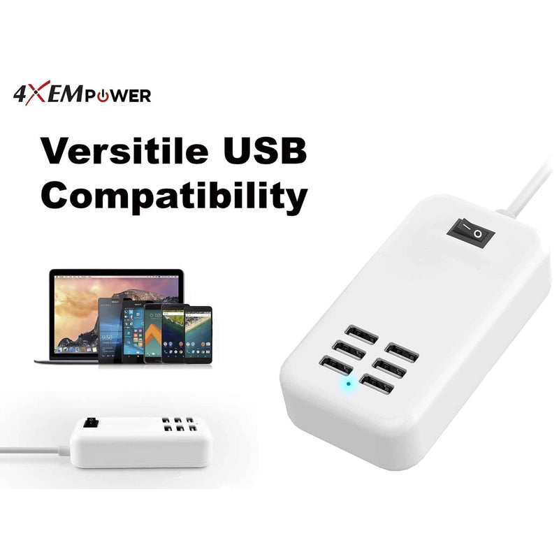 Load image into Gallery viewer, 4XEM 30W 6-Port USB Power Adapter with Power Switch