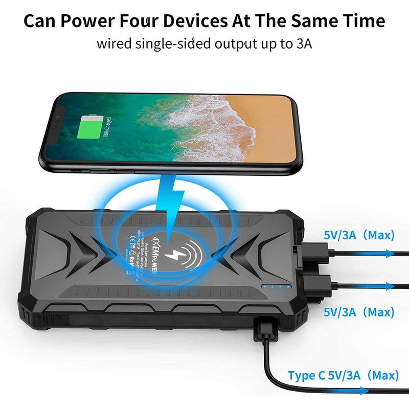 Load image into Gallery viewer, 4XEM Mobile Solar Charger Black