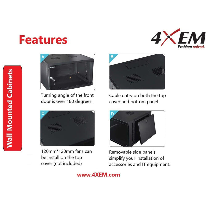 Load image into Gallery viewer, 4XEM 6U Wall Mount Server Rack Cabinet