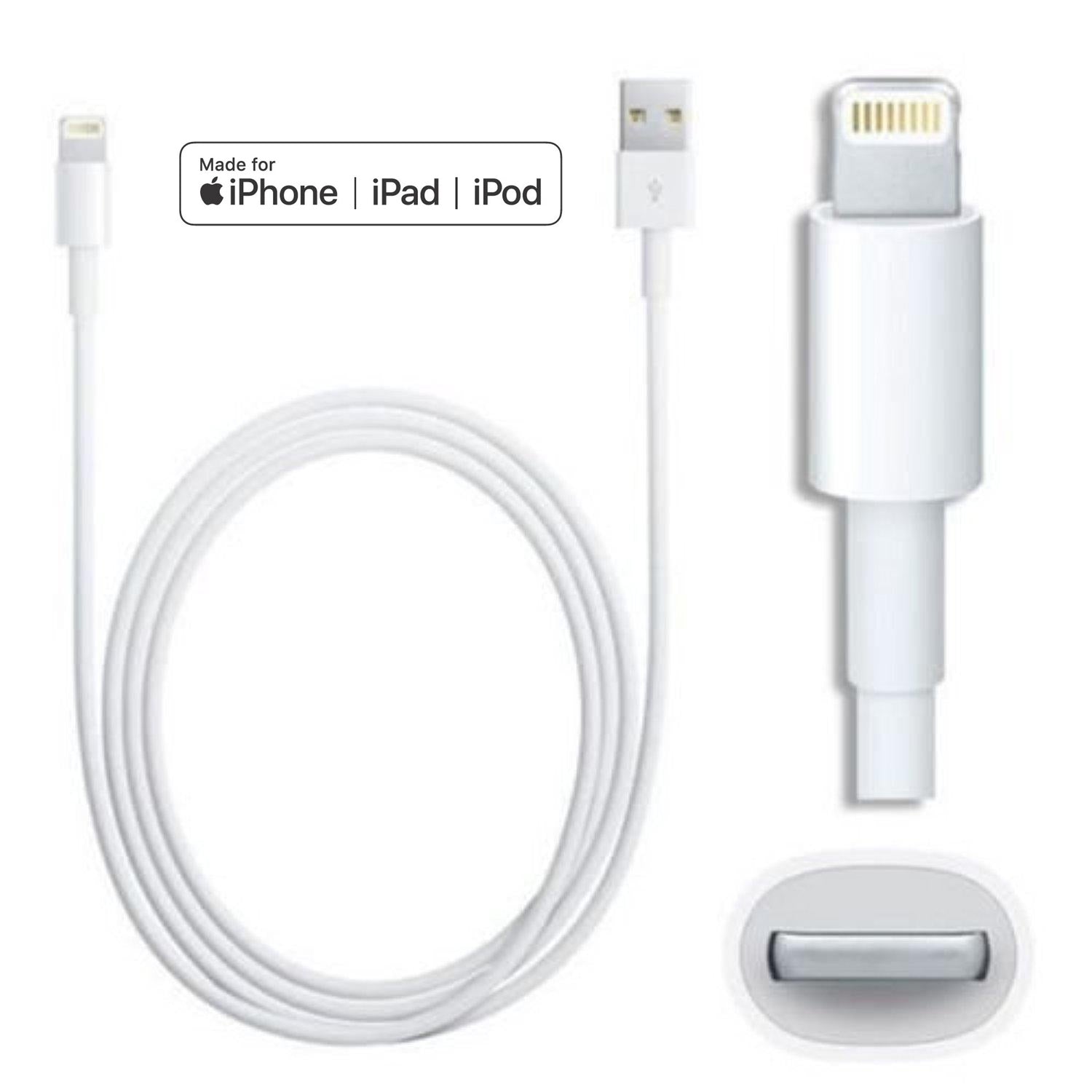 4XEM USB-A to 8-Pin Lightning Cable for iPhone, iPad – MFi Certified