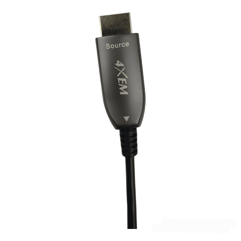 Load image into Gallery viewer, Close up of 8K HDMI source connector with 4XEM logo imprinted on connector