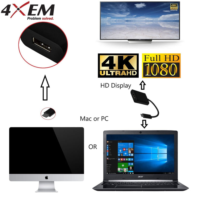 Load image into Gallery viewer, 4XEM USB-C to DisplayPort Adapter Cable