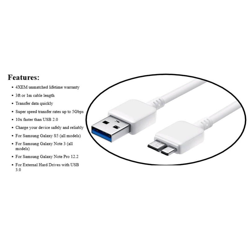 Load image into Gallery viewer, 4XEM USB 3.0 Superspeed A to Micro B USB for Samsung Galaxy S5