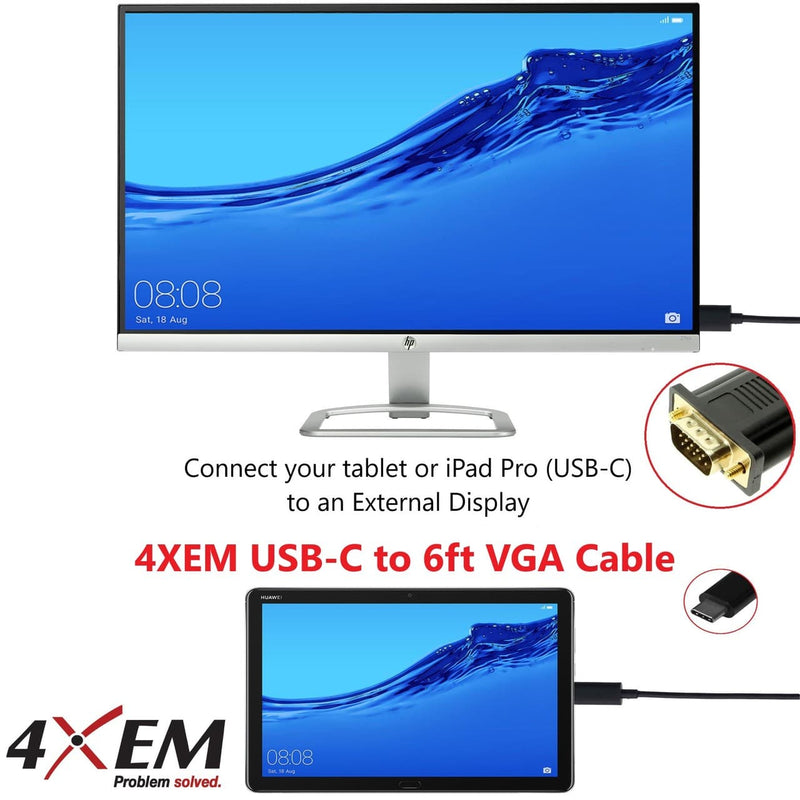 Load image into Gallery viewer, 4XEM USB-C to VGA Cable - 6FT-White